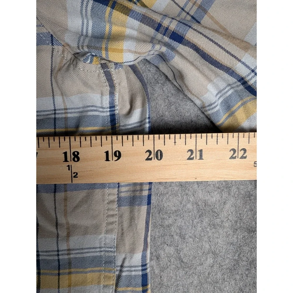 The‎ North Face Mens Plaid Button Down Shirt Tan Yellow Long Sleeve Outdoors